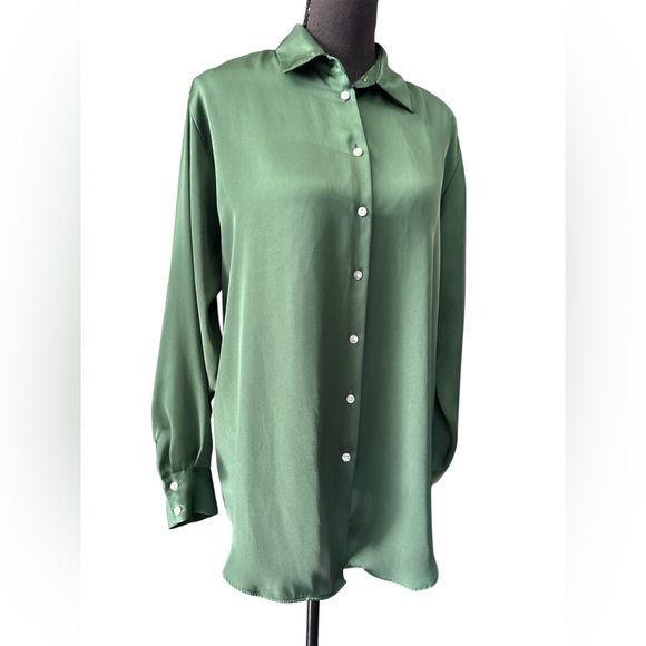 Zara Elegant Forest Green Women's Blouse, Size S - Picture 6 of 10